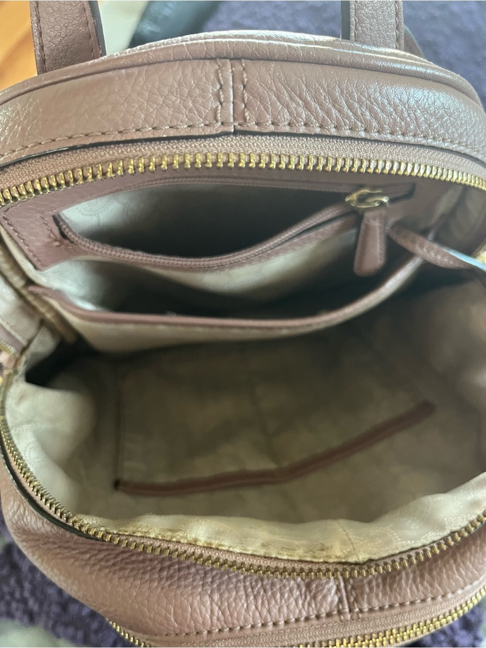 Michael Kors Dusty Rose Leather Backpack with Gold Hardware - Picture 7 of 10
